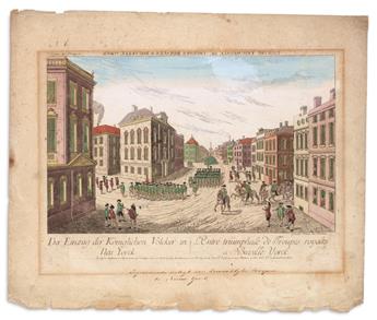 (NEW YORK CITY.) Haberman, Francois Xavier. Three hand-colored engraved views